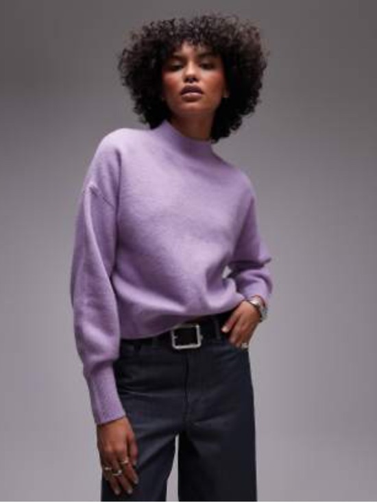 & Other Stories Sweaters - & Other Stories Lilac Mock Neck Women's Sweater